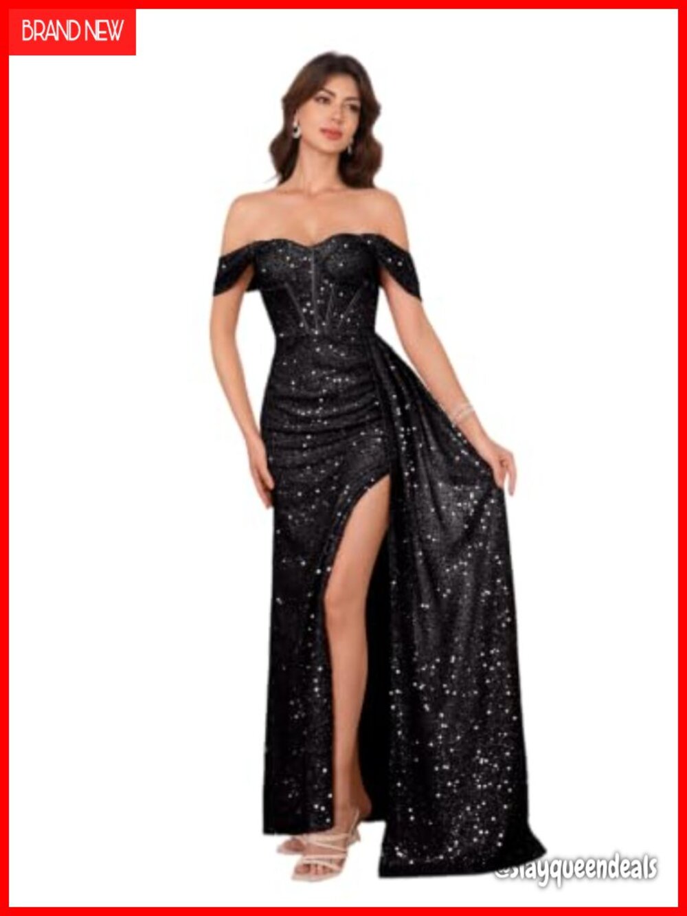 Sequin Strapless Mermaid Prom Dress Sweetheart Neckline Formal Gown